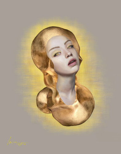 Angel and three skulls by Irina Tsypilova, 디지털 for Sale on Singulart