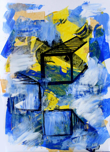 Yellow cubes von Irina Tsypilova, Werk auf Papier kaufen auf Singulart