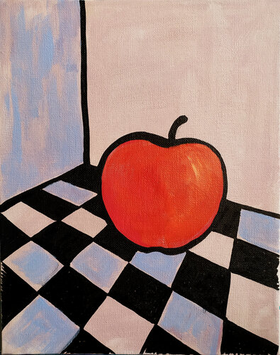 Apple on a chessboard von Irina Tsypilova, Malerei kaufen auf Singulart