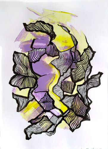 Purple butterflies par Irina Tsypilova, Œuvre sur papier en vente sur Singulart