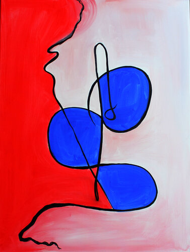 Girl on red par Irina Tsypilova, Peinture en vente sur Singulart