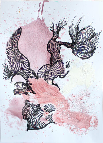 Рink coral tree von Irina Tsypilova, Werk auf Papier kaufen auf Singulart