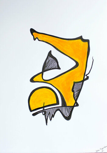Yellow crocodile von Irina Tsypilova, Werk auf Papier kaufen auf Singulart