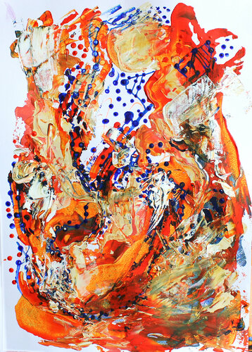 Оrange space par Irina Tsypilova, Œuvre sur papier en vente sur Singulart