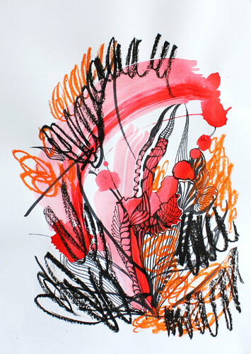 Bush of red di Irina Tsypilova, Opera su carta in vendita su Singulart