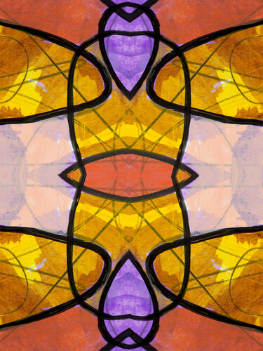Golden stained glass von Irina Tsypilova, Digital kaufen auf Singulart