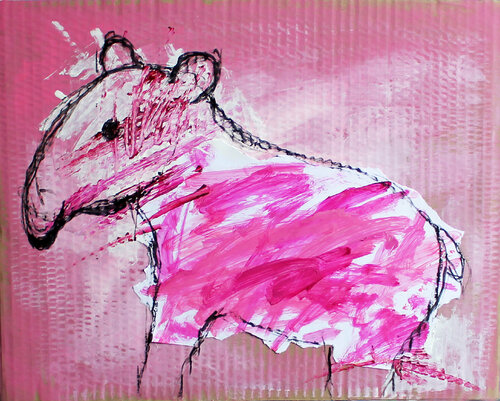 Pink tapir von Irina Tsypilova, Werk auf Papier kaufen auf Singulart