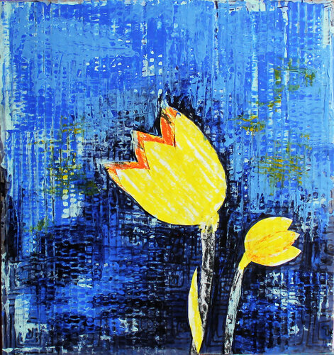 Yellow tulips von Irina Tsypilova, Werk auf Papier kaufen auf Singulart