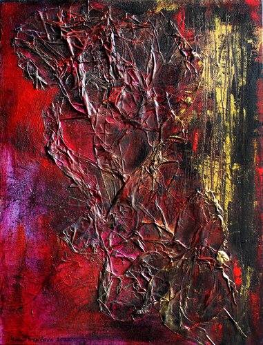 Red with gold di Irina Tsypilova, Pittura in vendita su Singulart