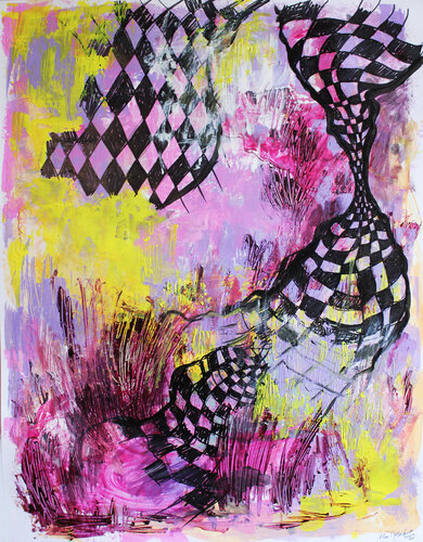 She flies over pink clouds von Irina Tsypilova, Werk auf Papier kaufen auf Singulart