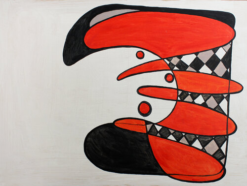 Beige inspiration with red von Irina Tsypilova, Malerei kaufen auf Singulart