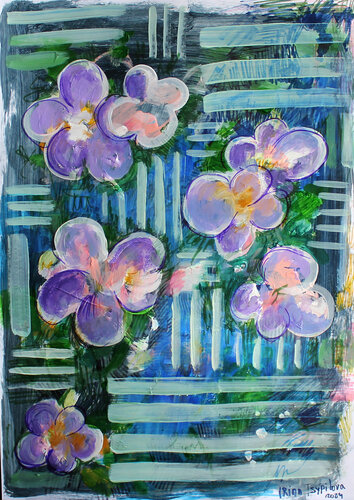 Dynamic Flowers in the Garden by Irina Tsypilova, Work on Paper for Sale on Singulart