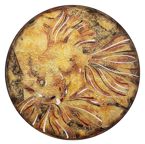 SONG of NINGYO (round painting, D-120 cm) van Vasili Zianko, Schilderij te koop op Singulart