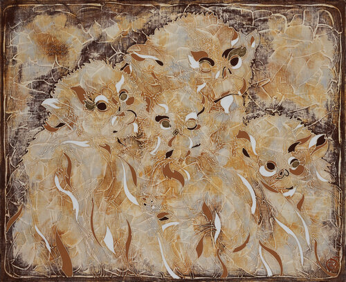 WHITE MONKEYS van Vasili Zianko, Schilderij te koop op Singulart