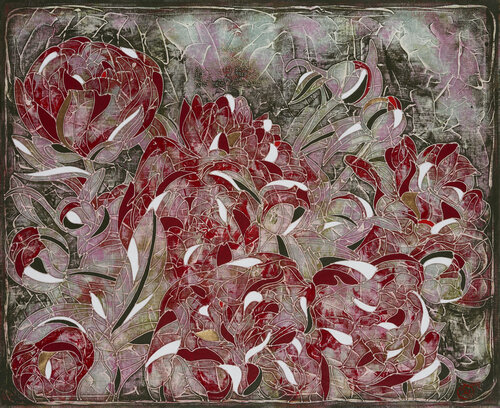 RED PEONY van Vasili Zianko, Schilderij te koop op Singulart