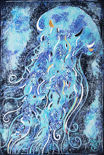 THE BLUE JELLYFISH van Vasili Zianko, Schilderij te koop op Singulart