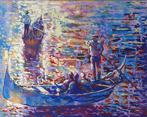 Everyday life of the Gondoliers. by Rakhmet Redzhepov, Painting for Sale on Singulart