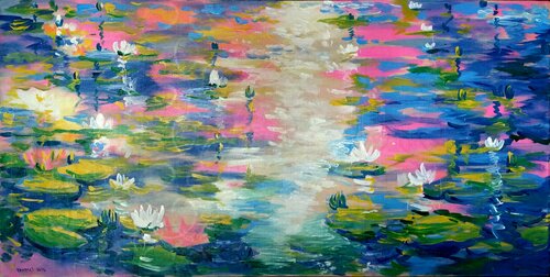 Water lilies in the lake par Rakhmet Redzhepov, Peinture en vente sur Singulart