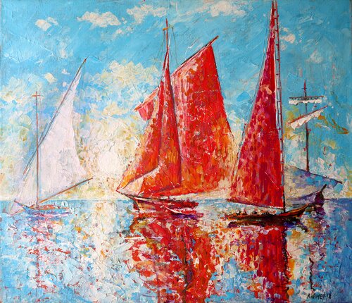SCARLET SAILS. di Rakhmet Redzhepov, Pittura in vendita su Singulart