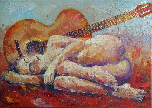 GUITAR. von Rakhmet Redzhepov, Malerei kaufen auf Singulart