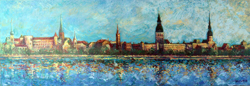 Riga Embankment. par Rakhmet Redzhepov, Peinture en vente sur Singulart