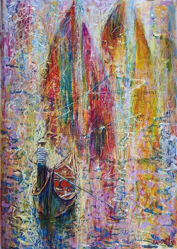 Gondolier Dreams Of A World Sail Trip  . di Rakhmet Redzhepov, Opera su carta in vendita su Singulart