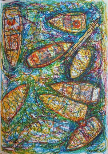 Boats at the Pier par Rakhmet Redzhepov, Œuvre sur papier en vente sur Singulart