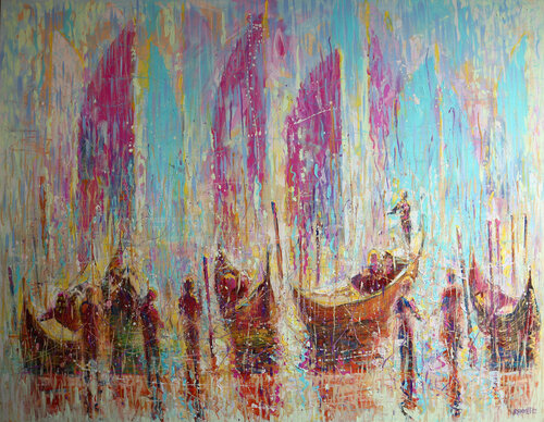 Regatta in Venice par Rakhmet Redzhepov, Peinture en vente sur Singulart