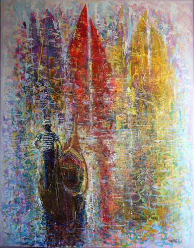 Gondolier Dreams Of A World Sail Trip von Rakhmet Redzhepov, Malerei kaufen auf Singulart