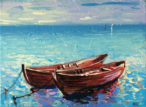 Study with 2 Boats. de Rakhmet Redzhepov, Pintura a la venta en Singulart