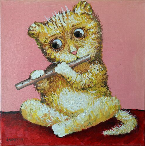 FLUTIST. di Rakhmet Redzhepov, Pittura in vendita su Singulart