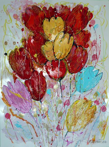 Fantasy with Flowers 2. par Rakhmet Redzhepov, Œuvre sur papier en vente sur Singulart