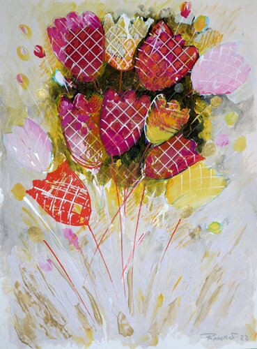 Fantasy with Flowers 5. par Rakhmet Redzhepov, Œuvre sur papier en vente sur Singulart