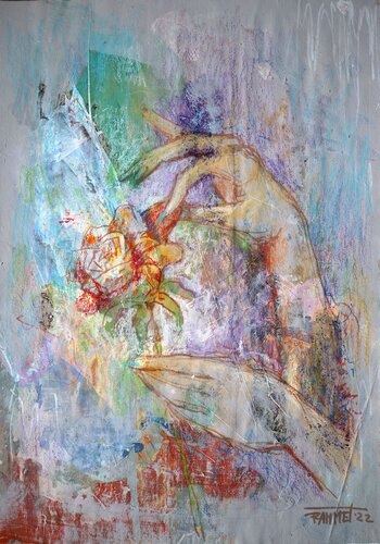 Roses.(Fantasy with Flowers 26) par Rakhmet Redzhepov, Œuvre sur papier en vente sur Singulart