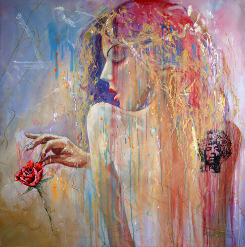 Rose, Girl, Tattoo and Hendrix di Rakhmet Redzhepov, Pittura in vendita su Singulart