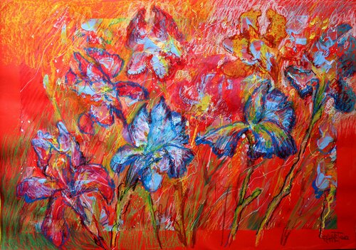 Irises in the Garden Rakhmet Redzhepov