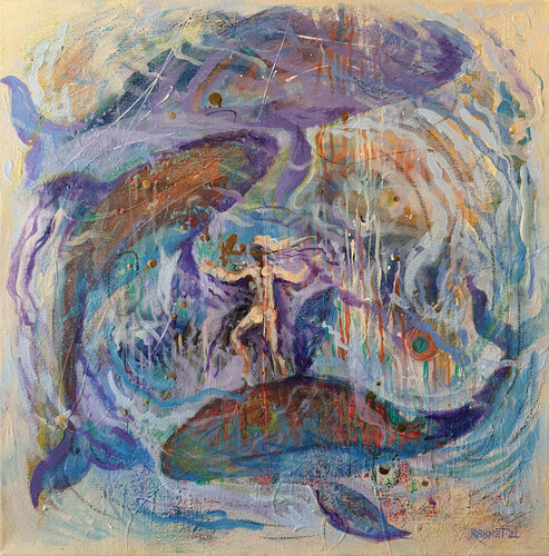 Three Whales. di Rakhmet Redzhepov, Pittura in vendita su Singulart