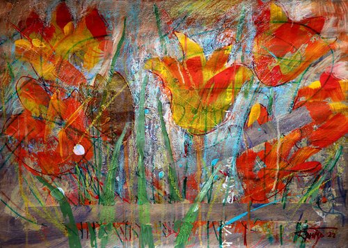 Fantasy with Flowers 46. van Rakhmet Redzhepov, Werk op papier te koop op Singulart