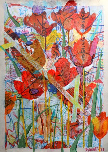 Fantasy with Flowers 47. par Rakhmet Redzhepov, Œuvre sur papier en vente sur Singulart