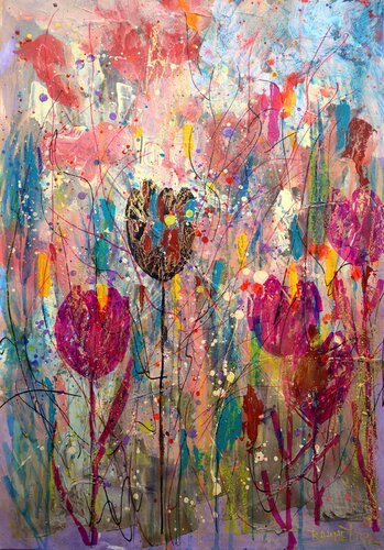Fantasy with Flowers 63. van Rakhmet Redzhepov, Schilderij te koop op Singulart