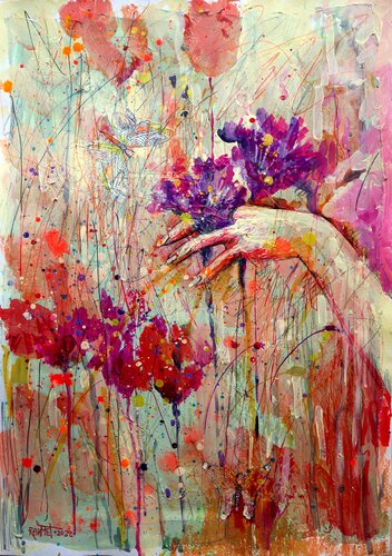 Fantasy with Flowers 64. van Rakhmet Redzhepov, Schilderij te koop op Singulart