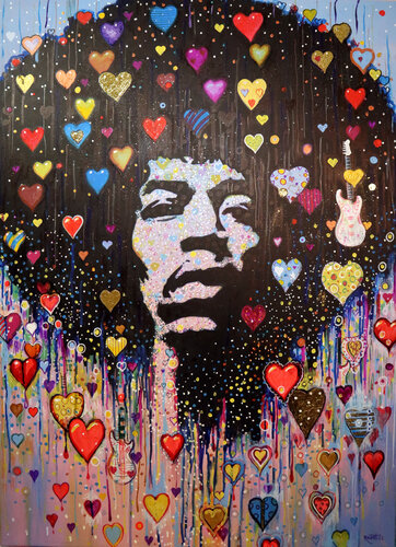 Jimi Hendrix ( 27.11.1942/18.09.1970) von Rakhmet Redzhepov, Malerei kaufen auf Singulart