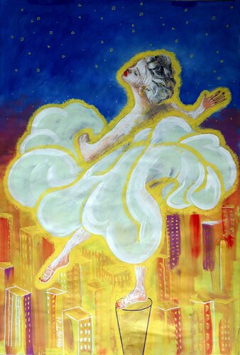 MERILIN MONROE OVER TOWN 2. van Rakhmet Redzhepov, Schilderij te koop op Singulart