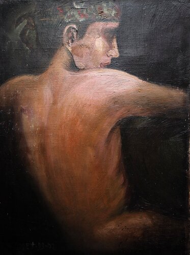 Self-portrait 1991. von Rakhmet Redzhepov, Malerei kaufen auf Singulart