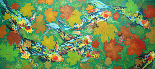 KOI FISH on GREEN. Rakhmet Redzhepov