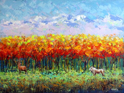 Meeting par Rakhmet Redzhepov, Peinture en vente sur Singulart