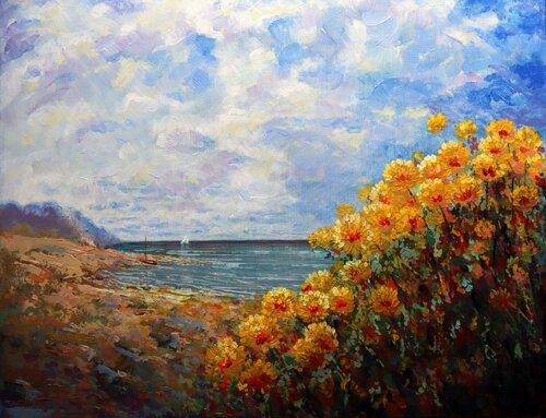 Picnic on the Shore par Rakhmet Redzhepov, Peinture en vente sur Singulart