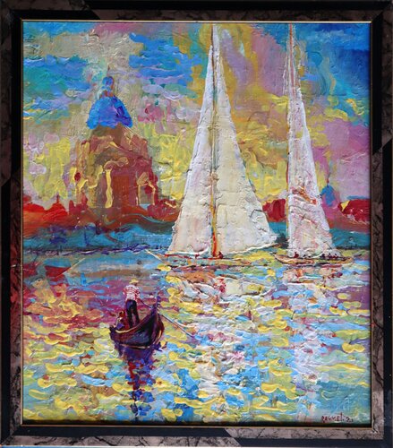 Entrance of sailboats to Venice di Rakhmet Redzhepov, Pittura in vendita su Singulart