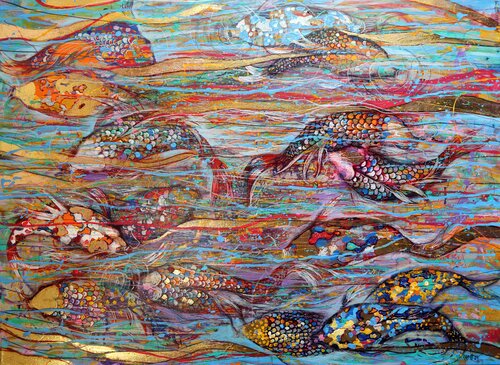 Golden Koi di Rakhmet Redzhepov, Pittura in vendita su Singulart