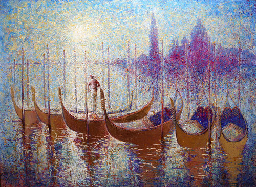 Golden Gondolas of Venice on a Romantic Summer Sunny Morning Rakhmet Redzhepov